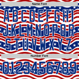 Custom White Royal-Red American Flag Hockey Lace Neck Jersey