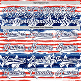 Custom White Red-Navy American Flag Painted Hockey Lace Neck Jersey
