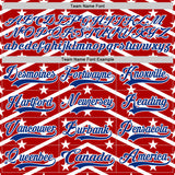 Custom Red Royal-White American Flag Hockey Lace Neck Jersey