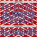 Custom Red Royal-White American Flag Hockey Lace Neck Jersey