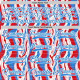 Custom White Powder Blue-Red American Flag Hockey Lace Neck Jersey