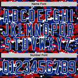 Custom Camo Royal Black-White American Flag Digital Camouflage Hockey Lace Neck Jersey
