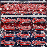 Custom Black Red-White American Flag Hockey Lace Neck Jersey