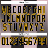 Custom Black Pink Gold-White 3D Pattern Design Stripe Gradient Hockey Lace Neck Jersey