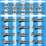 Custom Blue Black Powder Blue-White 3D Pattern Design Stripe Hockey Lace Neck Jersey