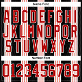 Custom Black Red Pink-White 3D Pattern Design Stripe Hockey Lace Neck Jersey