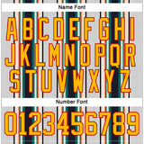 Custom White Gold Black Cream Green-Red 3D Pattern Design Stripe Hockey Lace Neck Jersey