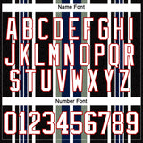Custom Black White Green Navy-Red 3D Pattern Design Stripe Hockey Lace Neck Jersey