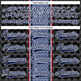 Custom Blue Navy Black Red-White 3D Pattern Design Stripe Hockey Lace Neck Jersey