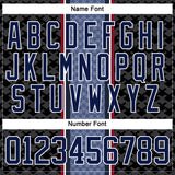 Custom Blue Navy Black Red-White 3D Pattern Design Stripe Hockey Lace Neck Jersey