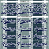 Custom Green Navy Black-White 3D Pattern Design Stripe Hockey Lace Neck Jersey