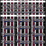 Custom Black Navy Red Cream-White 3D Pattern Design Stripe Hockey Lace Neck Jersey