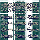 Custom Green Navy White-Cream 3D Pattern Design Stripe Hockey Lace Neck Jersey