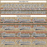 Custom Old Gold Steel Gray Red Cream-White 3D Pattern Design Stripe Hockey Lace Neck Jersey