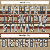Custom Old Gold Steel Gray Red Cream-White 3D Pattern Design Stripe Hockey Lace Neck Jersey