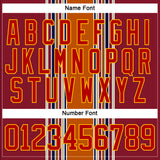 Custom Orange Red Blue Gold-White 3D Pattern Design Stripe Hockey Lace Neck Jersey