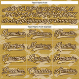 Custom Old Gold Vegas Gold Brown-Black 3D Pattern Tribal Indigenous Grunge Splash Hockey Lace Neck Jersey