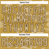 Custom Old Gold Vegas Gold Brown-Black 3D Pattern Tribal Indigenous Grunge Splash Hockey Lace Neck Jersey