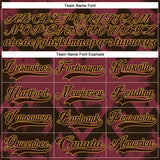 Custom Burgundy Brown-Old Gold 3D Pattern Tribal Indigenous Grunge Splash Hockey Lace Neck Jersey