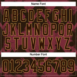 Custom Burgundy Brown-Old Gold 3D Pattern Tribal Indigenous Grunge Splash Hockey Lace Neck Jersey