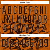 Custom Texas Orange Brown-Old Gold 3D Pattern Tribal Indigenous Gradient Geometric Splash Hockey Lace Neck Jersey