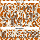 Custom Cream Texas Orange-Brown 3D Pattern Tribal Indigenous Grunge Geometric Splash Hockey Lace Neck Jersey