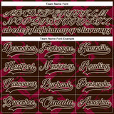 Custom Brown Red-Cream 3D Pattern Tribal Indigenous Grunge Splash Hockey Lace Neck Jersey