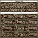 Custom Olive Brown-Cream 3D Pattern Tribal Indigenous Grunge Geometric Splash Hockey Lace Neck Jersey