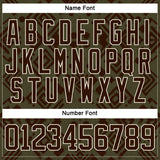 Custom Olive Brown-Cream 3D Pattern Tribal Indigenous Grunge Geometric Splash Hockey Lace Neck Jersey