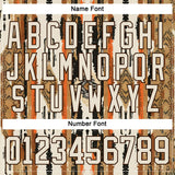 Custom Cream Brown Orange-Black 3D Pattern Tribal Indigenous Grunge Splash Hockey Lace Neck Jersey