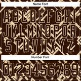Custom Brown City Cream 3D Pattern Tribal Indigenous Grunge Geometric Splash Hockey Lace Neck Jersey