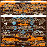 Custom Brown Bay Orange Blue-City Cream 3D Pattern Tribal Indigenous Grunge Splash Hockey Lace Neck Jersey