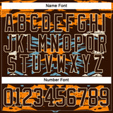 Custom Brown Bay Orange Blue-City Cream 3D Pattern Tribal Indigenous Grunge Splash Hockey Lace Neck Jersey
