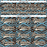 Custom Shadow Blue Cream-Brown 3D Pattern Tribal Indigenous Grunge Geometric Splash Hockey Lace Neck Jersey