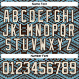 Custom Shadow Blue Cream-Brown 3D Pattern Tribal Indigenous Grunge Geometric Splash Hockey Lace Neck Jersey