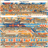 Custom Shadow Blue City Cream Brown-Orange 3D Pattern Tribal Indigenous Grunge Splash Hockey Lace Neck Jersey