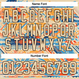 Custom Shadow Blue City Cream Brown-Orange 3D Pattern Tribal Indigenous Grunge Splash Hockey Lace Neck Jersey