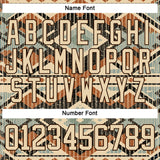 Custom Brown City Cream Orange-Blue 3D Pattern Tribal Indigenous Grunge Geometric Splash Hockey Lace Neck Jersey
