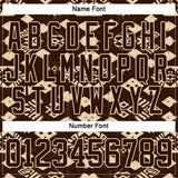 Custom Brown City Cream 3D Pattern Tribal Indigenous Grunge Geometric Splash Hockey Lace Neck Jersey