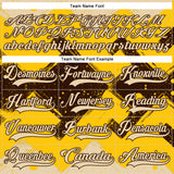 Custom Yellow City Cream-Brown 3D Pattern Tribal Indigenous Grunge Geometric Splash Hockey Lace Neck Jersey