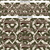 Custom Olive Brown Cream-Burgundy 3D Pattern Tribal Indigenous Grunge Splash Hockey Lace Neck Jersey