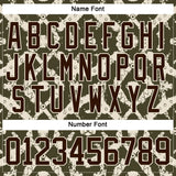 Custom Olive Brown Cream-Burgundy 3D Pattern Tribal Indigenous Grunge Splash Hockey Lace Neck Jersey
