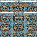 Custom Blue Vegas Gold Burgundy-Brown 3D Pattern Tribal Indigenous Grunge Splash Hockey Lace Neck Jersey