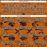 Custom Texas Orange Brown-Cream 3D Pattern Tribal Indigenous Grunge Splash Hockey Lace Neck Jersey