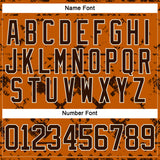 Custom Texas Orange Brown-Cream 3D Pattern Tribal Indigenous Grunge Splash Hockey Lace Neck Jersey