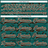 Custom Midnight Green Brown-Cream 3D Pattern Tribal Indigenous Grunge Splash Hockey Lace Neck Jersey