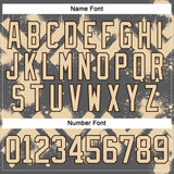 Custom Steel Gray City Cream-Brown 3D Pattern Tribal Indigenous Grunge Geometric Splash Hockey Lace Neck Jersey