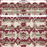 Custom Burgundy Cream-Brown 3D Pattern Tribal Indigenous Grunge Geometric Splash Hockey Lace Neck Jersey