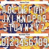 Custom Texas Orange White Yellow Blue-Brown 3D Pattern Tribal Indigenous Grunge Splash Hockey Lace Neck Jersey