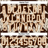 Custom Brown Cream-Texas Orange 3D Pattern Tribal Indigenous Grunge Splash Hockey Lace Neck Jersey